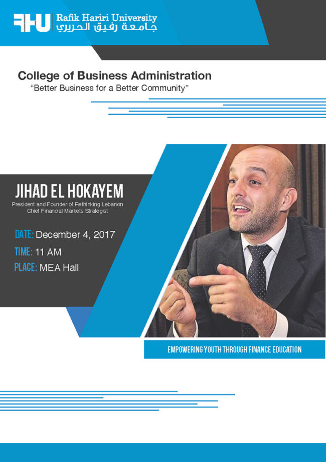 Speaker Poster Jihad El Hokayem